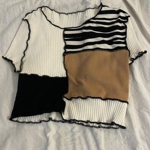 SHEIN crop top, cool pattern, size 10 (girls)